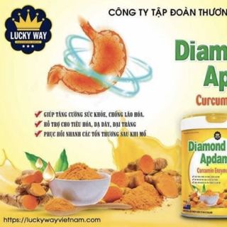 Sữa Diamond Milk Apdamil Curcumin Enzyme Nano Luckyway - Hỗ trợ cho tiêu hóa, dạ dày, đại tràng (giành cho người đau dạ dày) - Hộp 900g giá sỉ