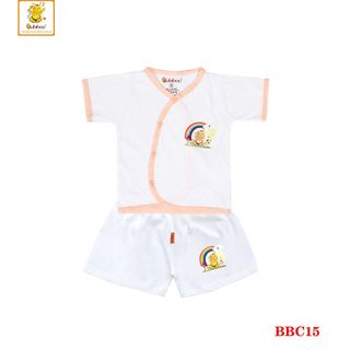 Bộ Cotton cổ tim ngắn viền màu BABIBOO - BBC15