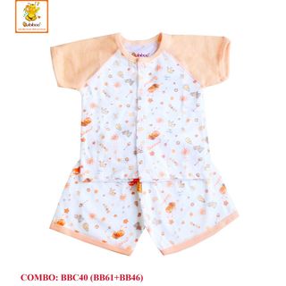 BỘ COTTON NGẮN RÁP LĂN IN HÌNH BABIBOO - BBC40