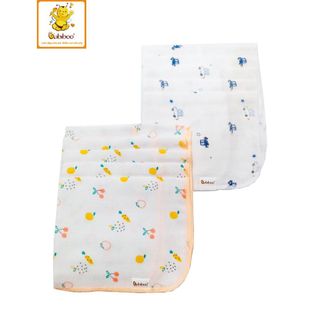 Set 5 khăn sữa xô in hình nhí 2 lớp Babiboo - BK05