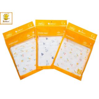 Set 5 khăn sữa xô in hình nhí 2 lớp Babiboo - BK05