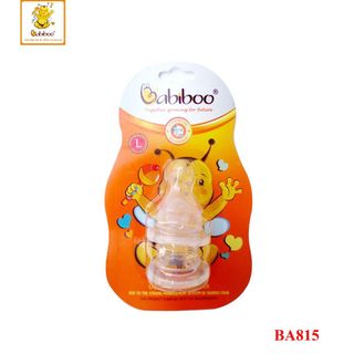 Núm Ty Silicone 1 lỗ dẹp 2 cái/vĩ Babiboo - BA815