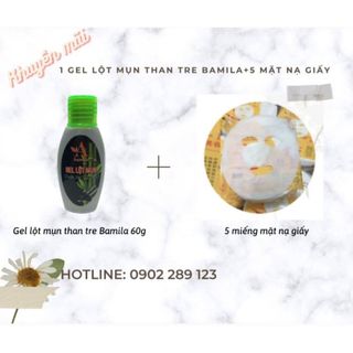combo 1 chai lột mụn than + 5 miếng mặt nạ giấy