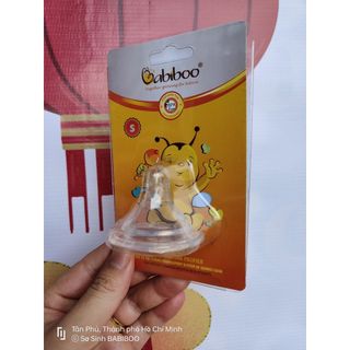 Núm ty Silicone lỗ + cổ rộng siêu mềm Babiboo - BB817