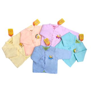 BB66 Áo sơ sinh tay dài màu Cotton 2 lớp dễ thương BB66