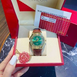 ĐỒNG HỒ OMEGA MẶT XANH DA NAM HOT