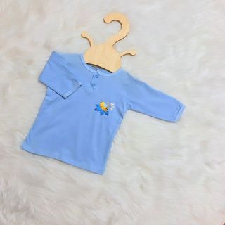 Áo tay dài cho bé sơ sinh BABIBOO, áo cotton sơ sinh màu cổ trụ dễ thương BB40