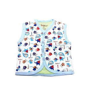 Áo sơ sinh gile BABIBOO, áo gile cotton 2 lớp in nhiều hình BB52