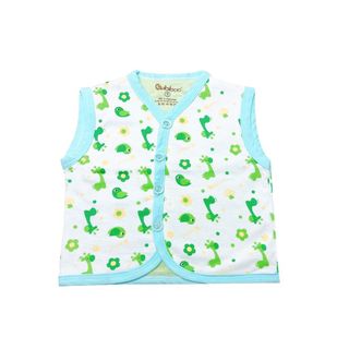 Áo sơ sinh gile BABIBOO, áo gile cotton 2 lớp in nhiều hình BB52