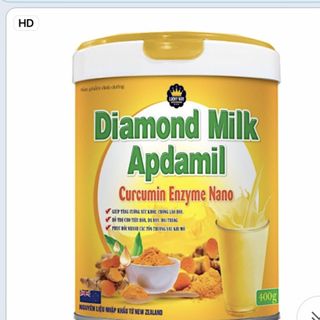 Sữa Diamond Milk Apdamil Curcumin Enzyme Nano Luckyway - Hỗ trợ cho tiêu hóa, dạ dày, đại tràng (giành cho người đau dạ dày) - Hộp 900g