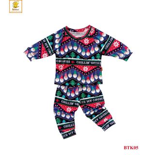 BỘ SƠ SINH DÀI TAY IN HÌNH NOEL DỄ THƯƠNG BKT005