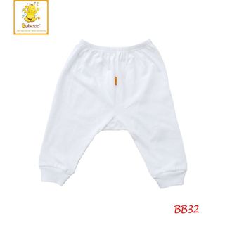 Quần sơ sinh dài mặc bỉm trắng trơn BABIBOO - BB32