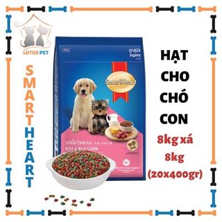 Smartheart Puppy 8kg (20 gói x 400gr) - Thức ăn hạt Smartheart cho chó con Vị Bò và Sữa giá sỉ