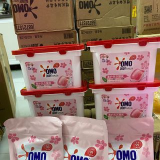 Viên giặt OMO viên hương hoa anh đào ,trái đào , thảo mộc 50viên/hộp . Chính hãng