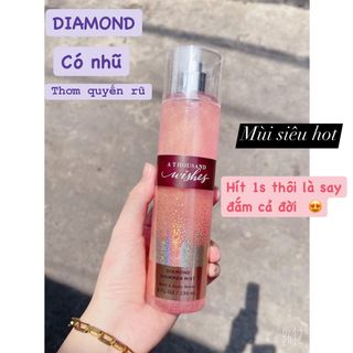 Xịt thơm body nước hoa nhũ kim tuyến, vic, baody mist (chai)