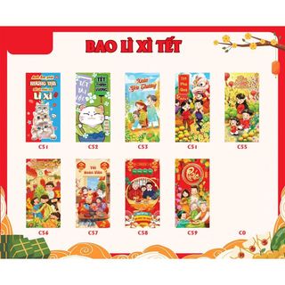 Combo 100 Lì xì 2023, lì truyền thống tết Quý Mão 2023 Giấy kraft cừng cáp.