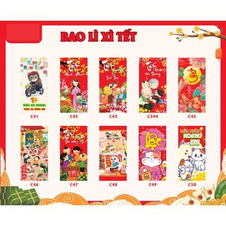 Combo 100 Lì xì 2023, lì truyền thống tết Quý Mão 2023 Giấy kraft cừng cáp.