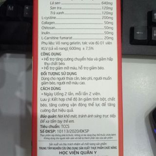 Viên uống giảm cân Slimtosen Beauty - Học viện Quân Y