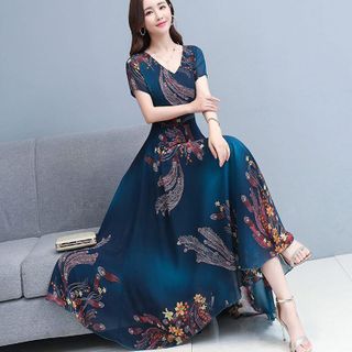 Đầm maxi họa tiết cao cấp