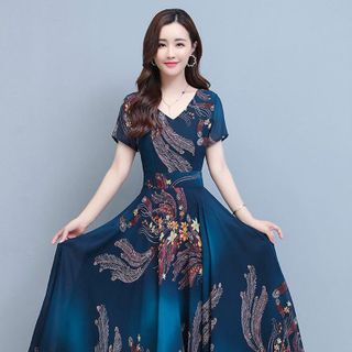 Đầm maxi họa tiết cao cấp