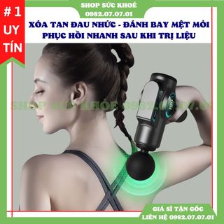 Máy massage cầm tay KONKA 99 cấp độ 8 đầu trị đau nhức toàn thân hiệu quả, súng massage cầm tay kèm 8 đầu mát xa