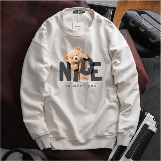 Áo sweater nam vải nỉ form bigsize 90kg - 120kg - in hình gấu và in chữ