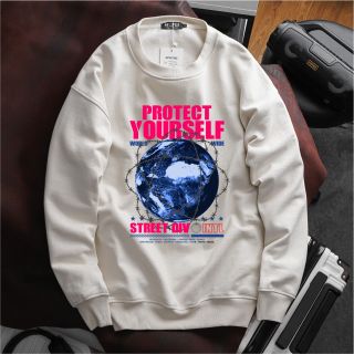 Áo sweater nam vải nỉ form bigsize 90kg - 120kg - in hình gấu và in chữ