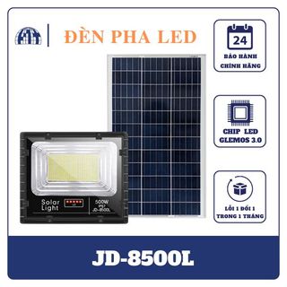 Đèn Năng Lượng Mặt Trời, Đèn Pha JinDian JD-8500L Công Suất 500W - Mẫu Mới 2022, Khung Nhôm, Chip Led "SMD"- BH 02 Năm