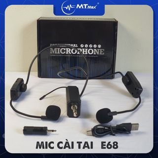 Bộ 2 micro không dây đeo tai E68 - Phù hợp cho mọi thiết bị, hỗ trợ thuyết trình, giảng dạy giá sỉ