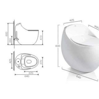 BỒN CẦU TRỨNG TRẮNG - 1 KHỐI