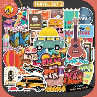 Sticker Du Lịch Travel 2 chống nước sticker dán laptop, điện thoại, đàn guitar, mũ bảo hiểm, vali. giá sỉ