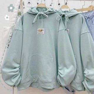 Áo hoodie tay phồng form rộng, mịn mát