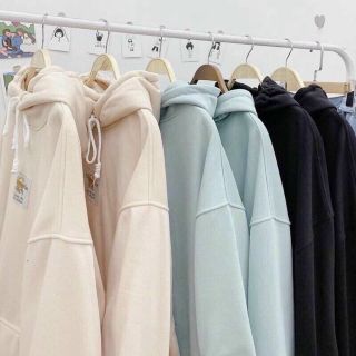 Áo hoodie tay phồng form rộng, mịn mát