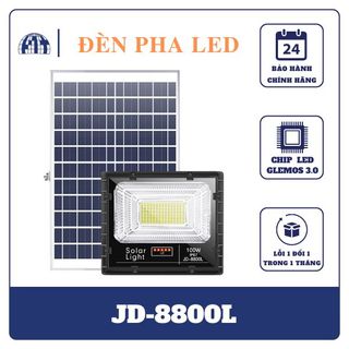 Đèn Năng Lượng Mặt Trời, Đèn Pha JinDian JD-8800L Công Suất 100W - Mẫu Mới 2020, Khung Nhôm, Chip Led "SMD"- BH 02 Năm giá sỉ