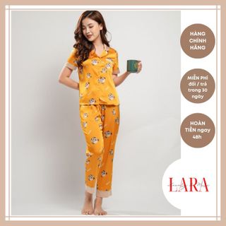 Đồ ngủ nữ satin, bộ Pijama lụa satin nhiều họa tiết và màu sắc, thoáng mát, nữ tính - LARA