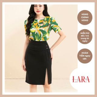 Chân Váy Chất Thô Xẻ Trước Màu Đen, thời trang công sở, đi làm, hội họp lịch sự, thanh lịch, duyên dáng và điệu đà-LARA