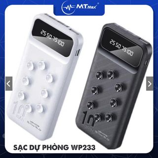 Sạc dự phòng WP233 10000mah sẵn dây 3 đầu sạc có cao su hít mặt lưng điện thoại giá sỉ