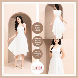Đầm Dự Tiệc Chất Vải Lụa Trắng Đuôi Cá phong cách sang trọng, quyến rũ, điệu đà, quý phái - Thời Trang LARA