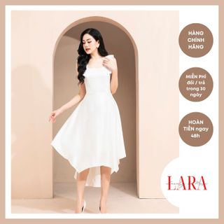 Đầm Dự Tiệc Chất Vải Lụa Trắng Đuôi Cá phong cách sang trọng, quyến rũ, điệu đà, quý phái - Thời Trang LARA
