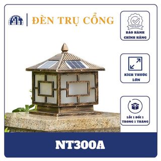 Đèn Năng Lượng Mặt Trời - Đèn Trụ Cổng Sang Trọng - Quí Phái - Bảo Hành 24 Tháng Chính Hãng JINDIAN NT300A