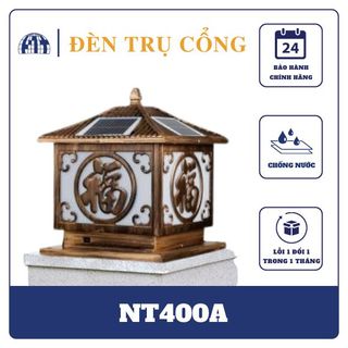 Đèn Năng Lượng Mặt Trời - Đèn Trụ Cổng Sang Trọng - Quí Phái - Bảo Hành 24 Tháng Chính Hãng JINDIAN NT400A