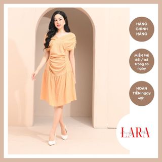 Đầm Váy nữ Chất Thô Nhăn Rút Vai dự tiệc dưới, đi làm, cà phê, dạo phố siêu xinh - Thời Trang LARA