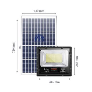 Đèn Năng Lượng Mặt Trời, Đèn Pha JinDian JD-8300L Công Suất 300W - Mẫu Mới 2020, Khung Nhôm, Chip Led "SMD"- BH 02 Năm