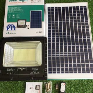 Đèn Năng Lượng Mặt Trời, Đèn Pha JinDian JD-8300L Công Suất 300W - Mẫu Mới 2020, Khung Nhôm, Chip Led "SMD"- BH 02 Năm