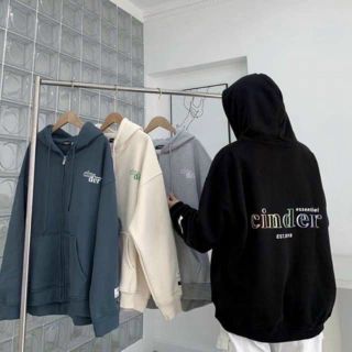 áo khoác nỉ nút logo chữ cinder form dưới 70kg