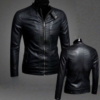 Áo Khoác Da Nam Lót Dù- Đen-Da01 giá sỉ - giá bán buôn