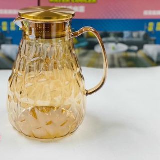 Bình đựng nước thuỷ tinh vàng chịu nhiệt sang trọng nhiều mẫu