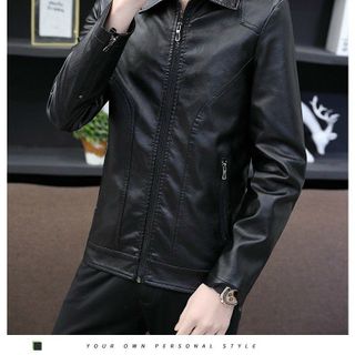 Áo khoác da nam lót lông phong cách mới AKD109