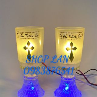 Ly đèn điện cao 15cm bóng đèn led 1 cặp