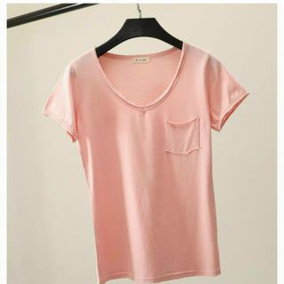Áo thun nữ cổ tim cộc tay chất cotton giá sỉ tốt sẵn sll